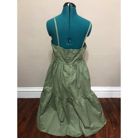 BCBGMAXAZRIA Sage Green Hallyn Tiered Midi Dress, XL - Picture 3 of 6